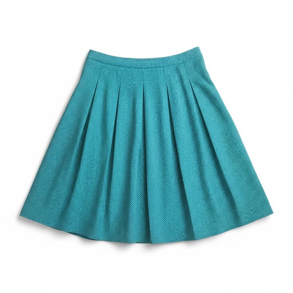 Talbots Dresses & Skirts - Talbots Turquoise/Teal Polka Dot, Pleated A-Line, Fit & Flare, Lined, size 4P